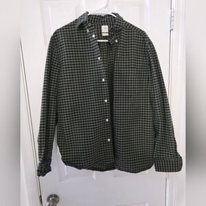 H&M Black and Green Plaid Casual Shirt
